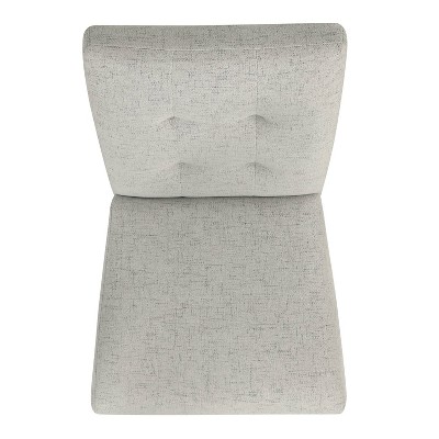 Slate Gray Linen Upholstered Parsons Side Chair Set with Wood Legs