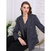 Hobemty Women's Office Dressy Blazer Casual Double Breasted Striped Suit Jacket - 3 of 4