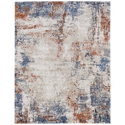 Gilmore Modern Distressed Ivory/Blue/Taupe Area Rug