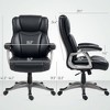 PU Leather High Back Office Chair, Swivel Desk Chair with Tilt Function and Adjustable Height - 3 of 4