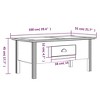 vidaXL BODO Coffee Table - White and Brown - Solid Pine Wood - French Style - with Storage Drawer - 39.4"x21.7"x17.7" - Living Room Furniture - 4 of 4