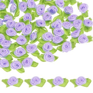 Unique Bargains Mini Ribbon Roses Fabric for Crafts Wedding 100 Pcs - 1 of 4