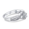 Pompeii3 3/4CT Diamond Halo Infinity Engagement Wedding Ring Set 14k White Gold Lab Created - 2 of 4