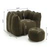 Aukfa Bean Bag Chairs with Ottoman, Bean Bag Modern Lazy Sofa Chair with High Resilient Foam Armrests for Living Room, Bedroom, Apartment, Coffee - 2 of 4