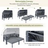 3pc Patio Sun Lounger Daybed with Cushions and Retractable Canopy 4A -ModernLuxe - 3 of 4