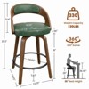 Gikpal Bar Stools, 26" Counter Height Barstools with Bentwood Legs, Swivel Counter Stools with Back, Modern Faux Leather Upholstered Bar Chairs - 2 of 4