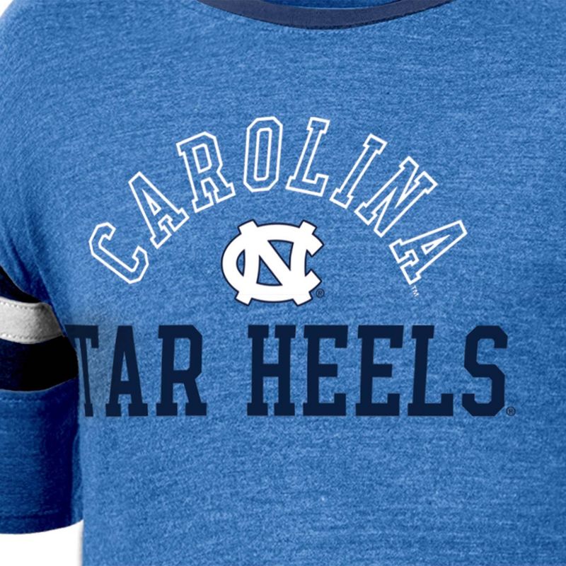 NCAA North Carolina Tar Heels Girls&#39; Short Sleeve Striped Shirt, 3 of 4