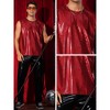 Lars Amadeus Men's Nightclub Party Club Metallic Shining Sleeveless Tank Top - 4 of 4