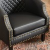 KINWELL 29 " W Tufted Faux Leather Barrel Chair PU Bar Club Chair - 4 of 4