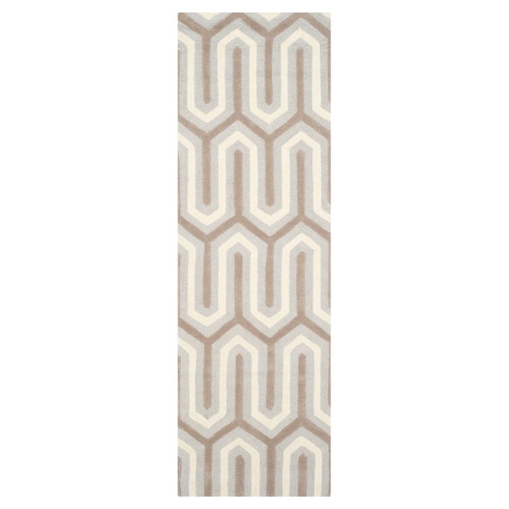 2'6inx8' Runner Aveline Tetured Light Blue/Gray - Safavieh