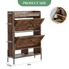 Shoe Cabinet with 2 Flip Drawers,, Freestanding Shoe Storage Cabinet for Front Door Entrance, Holds Up to 24 Pairs of Shoes, Dry and Wet Separation, - 3 of 4