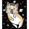 Juniors Womens Lost Gods Dog Astronaut Space Corgi Cowl Neck Sweatshirt - 2 of 4