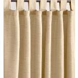 Plow & Hearth Grasscloth Outdoor Curtain Panel with Tab Top, 54"W x 84"L Linen
