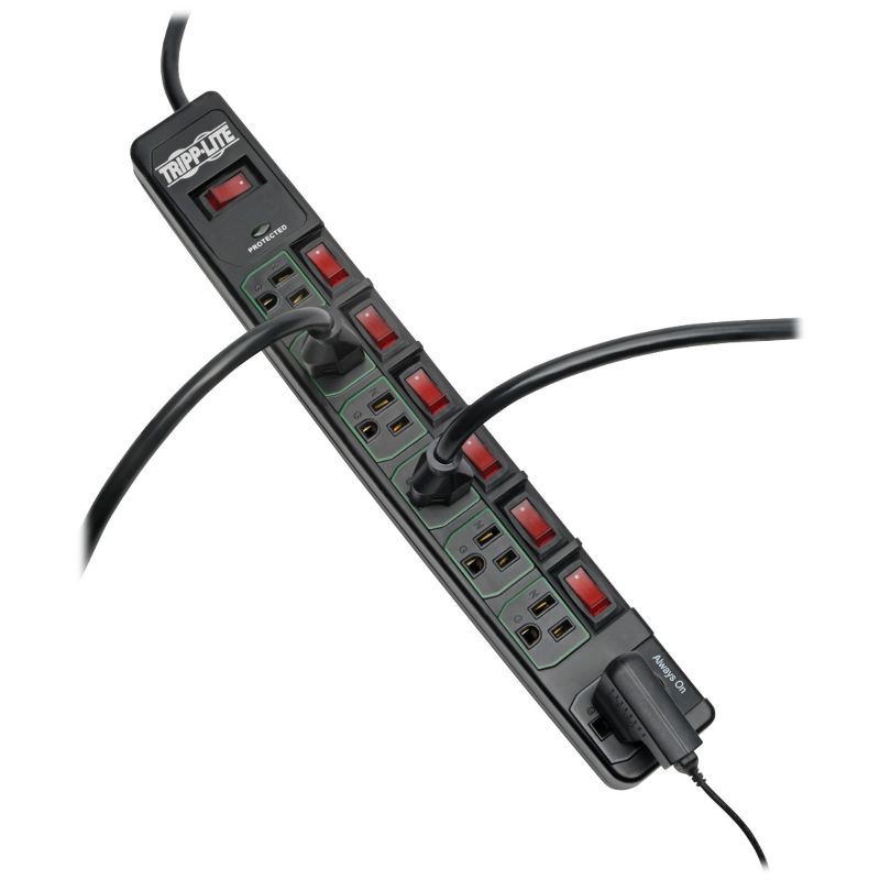 Tripp Lite ECO-Surge™ 7-Outlet Surge Protector with 6 Individually Controlled Outlets, 6ft Cord, 3 of 8