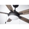 Luminance Atticus 52" Ceiling Fan Contemporary Indoor Fixture Integrated Dimmable LED Lighting, Includes 5 Reversible Graphite Blades - 2 of 4