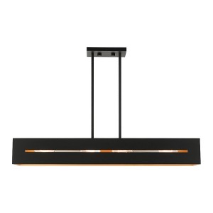 Livex Lighting Soma 4 - Light Chandelier in  Textured Black/Brushed Nickel - 1 of 2