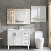 30"x40"  Rectangular Bathroom Vanity Mirror with Aluminium Frame, Modern Wall-Mounted Mirror for Bathroom – The Pop Home - 3 of 4