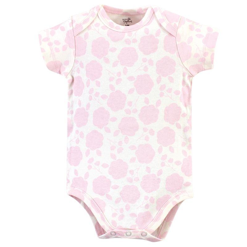 Touched by Nature Baby Girl Organic Cotton Bodysuits 5pk, Pink Rose, 6 of 8