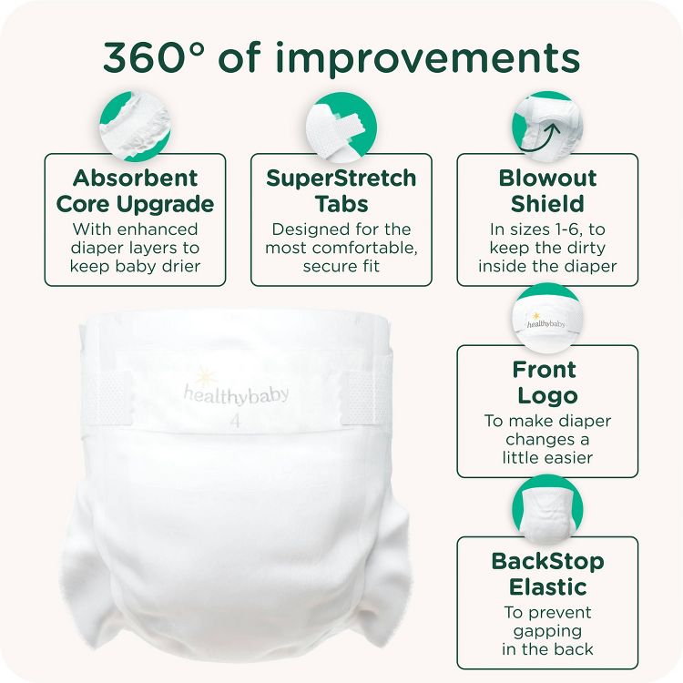 HealthyBaby Organic Cotton Enhanced Chlorine Free Disposable Diaper, 4 of 10