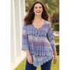 Catherines Women's Plus Size Lace Trim Gauze Blouse - 4 of 4