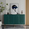 VYNXARIA Modern Green 4-Door Storage Cabinet with Adjustable Shelves for Living Room and Office - 4 of 4