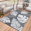 Waterproof Outdoor Rug Plastic Straw Rug, Tropics Palm Leaves Camping Rug for Patio, Reversible Modern Outdoor Carpet for RV Porch Deck Balcony Beach - 4 of 4