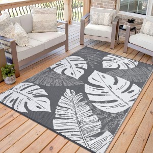 Outdoor Straw Plastic Rug, Lightweight Reversible Patio Rug, Folding Portable Deck Area Carpet, Large Floor Mat for Backyard Garden Camping Picnic - 1 of 4