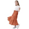 Maxi Skorts Skirt for Girls Button Front Ruffle High Waisted Long Skirts with Belt and Pocket 3-12 Years - 4 of 4