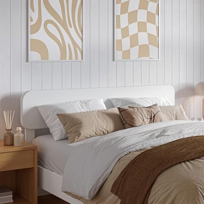 AFI Furnishings Richmond King Solid Wood Headboard with Attachable Charger in Light Toffee
