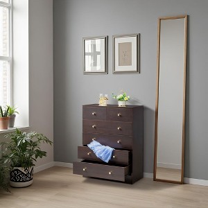 Karl Home 6-Drawer Brown Particle Board 25.98in. W Chest of Drawer - 1 of 4