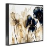 Stupell Industries Navy & Gold Flowers Black Framed Giclee Art - 3 of 4