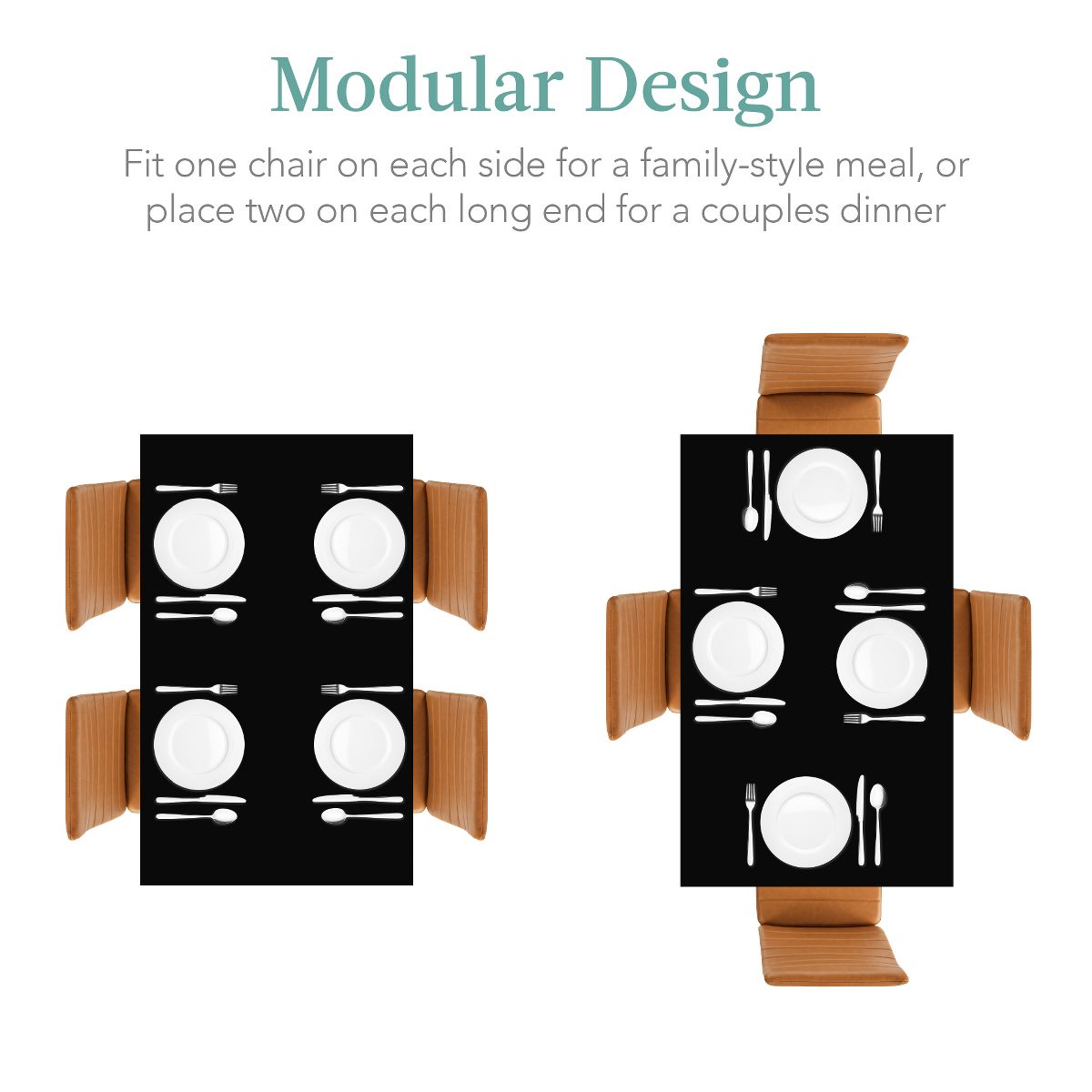 Best Choice Products Kitchen Dining Table Set – 3-Piece, 5-Piece, or 7-Piece w/ Glass Tabletop & Faux/PU Leather Chairs - thumbnail 10