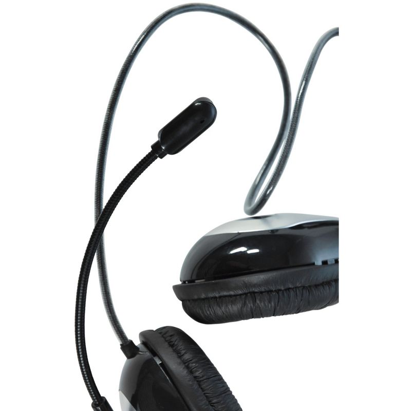 Califone NeoTech 1025MT On-Ear Stereo Headset with Gooseneck Microphone, 3.5mm Plug, Black/Silver, 5 of 9