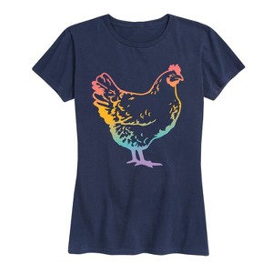 Women's - Instant Message - Rainbow Chicken Short Sleeve Graphic T-Shirt - 1 of 4