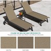 2 Patio Chaise Lounge Chairs with Side Table, Outdoor Sun Lounger Set with 5-Position Reclining Backrest & Wheels, Poolside Furniture - 4 of 4