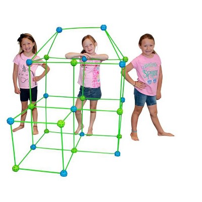Funphix 154-Pc. Supersized Glow in The Dark Fort Building Set (Blue Green Balls)