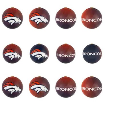 Holiday Ball Ornaments, Set of 12,  Denver Broncos