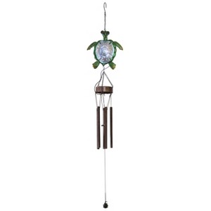 Transpac Metal 39.50" Bronze Spring Tropical Turtle Windchime - 1 of 2