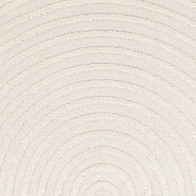 Kyra 6' x 9' Cream Geometric Hand-Knotted Synthetic Rug