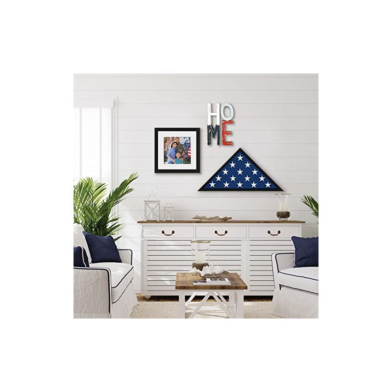 Americanflat Memorial Flag Case Frame in Black MDF with Polished Plexiglass 13 x 26.75" Fits Folded Flag of 5" x 9.5", 4 of 8