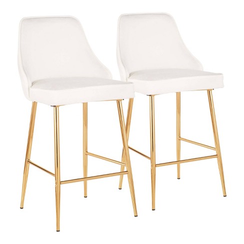Set Of 2 Marcel Contemporary Glam, Glam Bar Stools Set Of 2