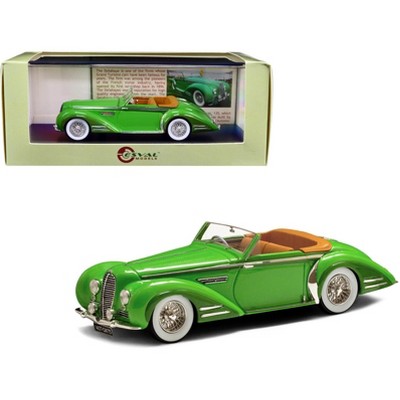 1948 Delahaye 135MS Vedette Cabriolet RHD by Henri Chapron Two-Tone Green Limited Ed to 250 pcs 1/43 Model Car by Esval Models
