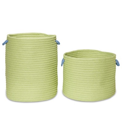 Colonial Mills Marissa Woven Hamp Set-2 - Green 17"x17"x22" 19"x19"x15"