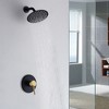 SUMERAIN Single-Function Shower Faucet Set Black and Gold, with Rough-in Valve Shower Trim Kit - 2 of 4