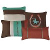 Home Mart Goods 7 Piece Brown & Teal Geometric Striped Comforter Set Embroidery Soft Bedding - 3 of 4