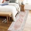Washable Vintage Rug Non Slip Low Pile Rug Soft Throw Floor Cover Retro Medallion Foldable Indoor Carpet for Living Room Bedroom - 4 of 4