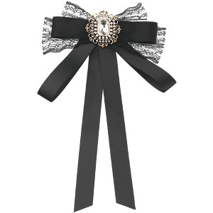 Elerevyo Women's Long Ribbon Brooches Elegant Neck Tie Pin 1 Pc - 1 of 4