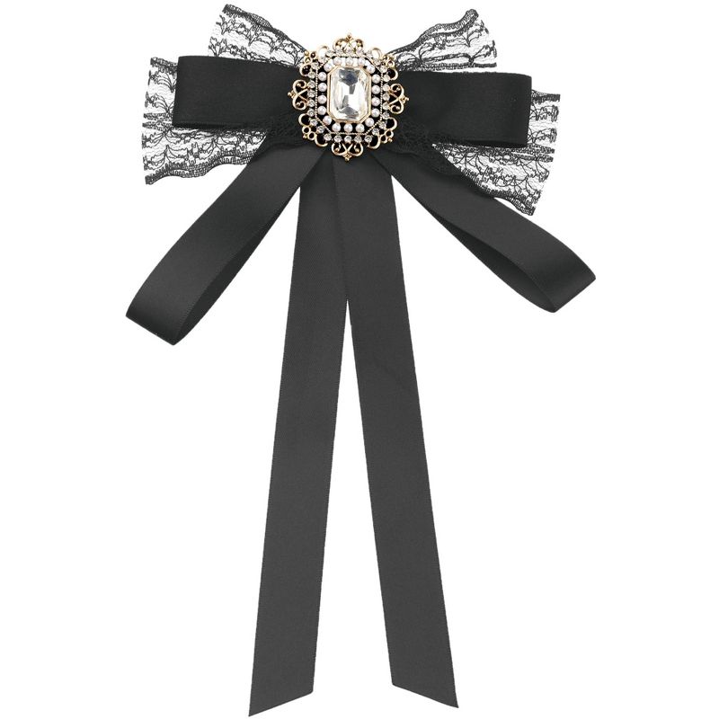 Elerevyo Women's Long Ribbon Brooches Elegant Neck Tie Pin 1 Pc, 1 of 5