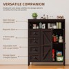 Storage Cabinet with 2 Doors & 4 Drawers, Pantry Cabinet, Floor Hutch Cupboard - 4 of 4