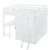 Whisen Full Size Wood Loft Bed with Wardrobe, Desk and Shelves - 4 of 4